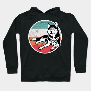 Vintage Retro Siberian Husky Hoodie